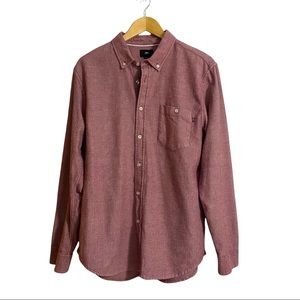 Obey Long Sleeve Button Down Shirt Size Large